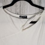 DKNY NWOT  Jeans Cream Ribbed Knit Long Sleeve Keyhole Top Women's Size Large Photo 1