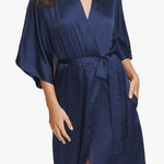 Victoria's Secret  Very Sexy Satin Kimono Robe, Ensign Blue, Photo 0