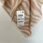 INC International Concepts Triangle Zebra Print Scarf Wrap Natural Beige Mocha Tan Photo 6