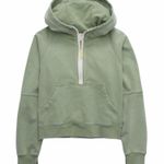 Aerie  Sage Green Throwback Half Zip Hoodie Sweatshirt Pullover size Medium Photo 0