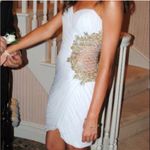 La Femme Gold Sheer Cut Out Mini Prom Dress Size 6 Photo 1