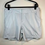 Columbia Womens PFG Shorts Light Blue Performance Outdoors Nylon Pockets Size 16 Photo 0