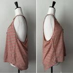 Free People Frida Floral Embroidered Striped Wrap Gauzy Knit Tank Top, Sz Medium Photo 3