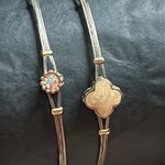Women’s vintage dainty set of 2 gold tone crystal bangle bracelets‎ one size Silver Photo 2