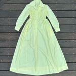 Yellow Vintage 70s Glen of Michigan Maxi Dress w/ Ruffled Stretch Button Up Top Photo 0