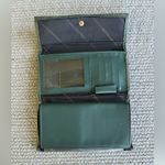 Vintage Amity Olive Green Leather Wallet Clutch Purse Photo 6