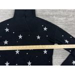 Marled Top Womens Medium Black Silver Hoodie Star Rhinestones Longsleeve Size M Photo 3