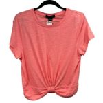 Sanctuary  Coral Pink Tie Front Cropped Tee Shirt Short Sleeve Casual Size Medium Photo 0