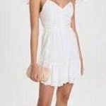 Alice + Olivia Fae Mini Dress Womens 12 White Spaghetti Strap Sleeveless B75 Photo 0