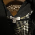 White Birch  Plaid Hoodie - Black, White, Tan Photo 1