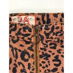 Free People We the Free Leopard Animal Print Zip Front Denim Skirt Size 26 Brown Photo 6