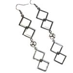 Sam Edelman NEW -  Chic Geometric Gunmetal Dangle Earrings w Rhinestone Accent Photo 1