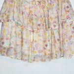 MINKPINK  Pink and Yellow Floral Ruffle Mini Skirt NWT Size Small Photo 1