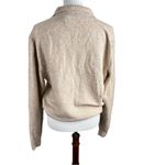 White House | Black Market WHBM Long Sleeve Cozy Polo Sweater Relaxed Cozy Knit Medium Mocha Cream Photo 2
