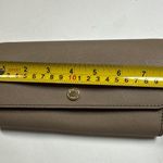 Michael Kors Tan Leather Wallet Crossbody Bag Purse Gold Chain 8" x 4" Neutral Photo 12