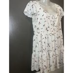 Urban Outfitters Dress Womens Medium White Pink Floral Tiered Babydoll Mini Photo 2