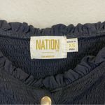 Nation Ltd  Black Smocked Cold Shoulder‎ Snap Top Size XS Photo 2