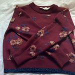 Coach : Burgundy Floral Jacquard Crewneck (66531)Sweater- Wool Blend- Metallic- S Photo 5