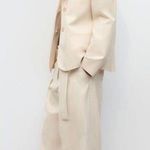 ZARA blazer cotton casual boyfriend relaxed mom classic beige Photo 2