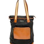 Gucci Olive Green Canvas and Orange Leather Tricolor Top Zip Tote Bag Photo 0