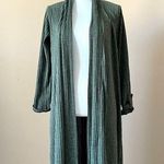 Simplicity  | Green Ribbed Roll Tab Knit Sweater Cardigan Sz L Photo 0