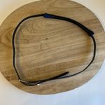 EXPRESS Blue England Made Genuine Leather Adjustable Thin Skinny Silver Oval Buckle Belt Photo 2