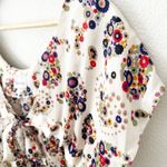 BALCONY | White Mod Floral Dress Side Pockets Bow Front Y2K Style | Size Medium Photo 8