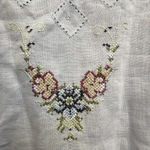 Coldwater Creek  | Light Sky Blue Linen Button Down Floral Embroidered Blouse M Photo 4