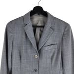 Theory  Wool Three Button Blazer Gray Lined Sealed Pockets Size S Photo 1