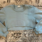 For Love & Lemons  Light Blue Cropped Sweatshirt Photo 0