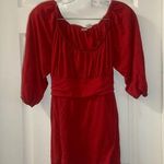 L8ter Red Scoop Neck 3/4 Sleeve Tie Waist Blouse 1X Photo 0