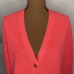 J.Crew chunky V-neck cotton cashmere blend cardigan sweater in poppy size XXS Photo 5