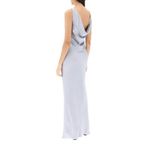 Norma Kamali Maria Gown in Silver Small New Womens Long Maxi grey dress Photo 10