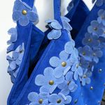 Blue Floral Embellished Women's Bag Photo 5