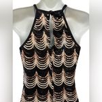 VTG Sequin Bodycon Party Dress Sz 11 JR High Neck Mini Stretch Homecoming Party Black Size L Photo 2