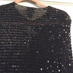 Inc international black sequined cardigan Medium M womens snap up Photo 6