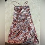Paisley Print Satin Dress Pink Size L Photo 2