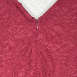 Jasambac Burgundy Lace Midi Dress 3/4 Sleeve Fit Flare Womens L Christmas Party Red Size L Photo 6