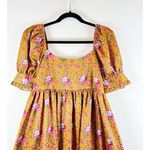 Love Shack Fancy Dress Brown Bennington Floral Puffed Mini A Line Babydoll Size 4 Photo 11