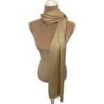 Chico's Myra Scarf Gold Fringe Wrap Unique Yarn Fine Open Stitch Design New Photo 1