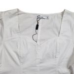 NAKD Puffy Shoulder Corset Top Womens Medium 38 White Side Zip Boho Photo 2