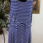 Casual Women Thank Dress Small Blue And White Striped Cutout Waist Sleeveless Photo 0