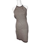 Abercrombie & Fitch Womens Halter Sweater Mini Dress Sz M Brown White Photo 2