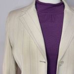 Sharagano VINTAGE ATELIER Beige w/ Purple Pinstripe Skirt Suit, Size 8 Photo 2