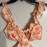 Cupshe Women’s  Sea Shore Floral Flutter One Piece‎ Swimsuit Size Medium Photo 4