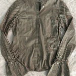 frame denim FRAME stripe bell‎ sleeve button down shirt S Photo 0