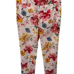 ZARA  Trouser Pants Womens‎ 2 White Floral Print Cotton Pockets Photo 0