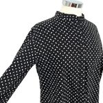 Diane Von Furstenberg  Printed Stand Up Collar Button Up Blouse Black Size Small Photo 2