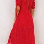 Polka Dot Midi Dress Red Size 6 Photo 2