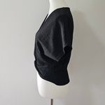 ZARA  Black Knotted Textured Weave Dolman Crop Top Size Small Photo 2
